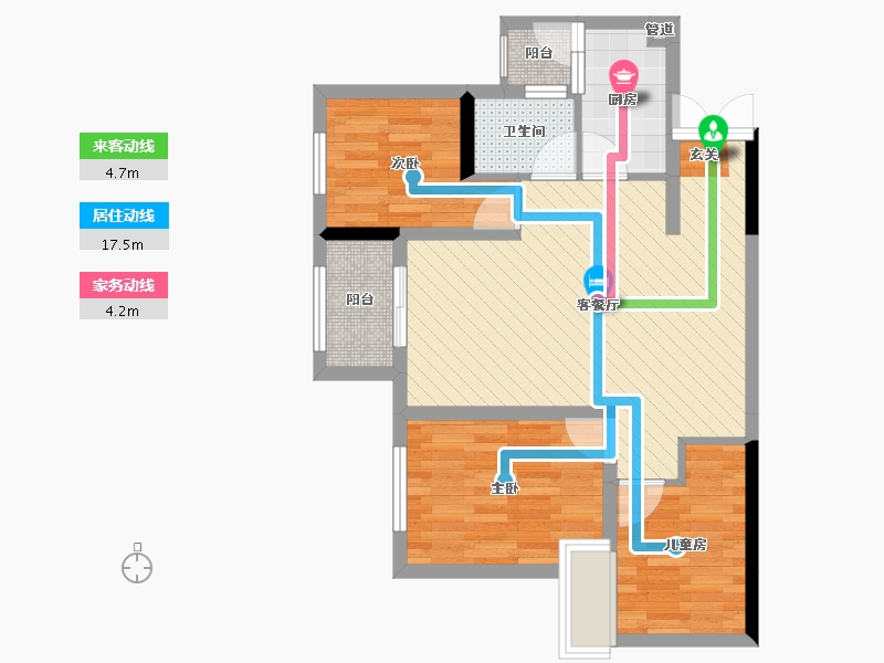 重庆-重庆市-重庆市巴南区-65.07-户型库-动静线