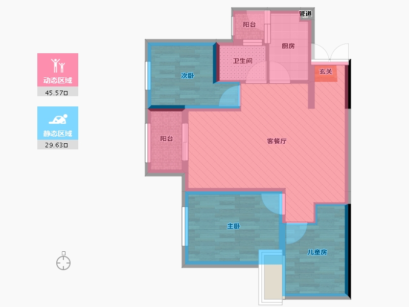 重庆-重庆市-重庆市巴南区-65.07-户型库-动静分区