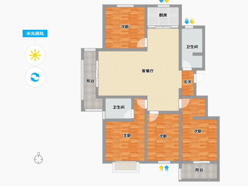 山东省-潍坊市-源墅-133.00-户型库-采光通风