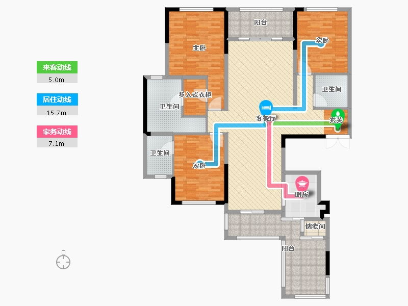 湖南省-长沙市-雅居乐花园-150.18-户型库-动静线