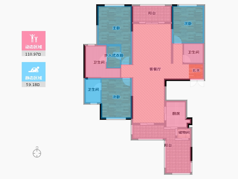 湖南省-长沙市-雅居乐花园-150.18-户型库-动静分区