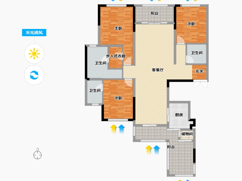 湖南省-长沙市-雅居乐花园-150.18-户型库-采光通风