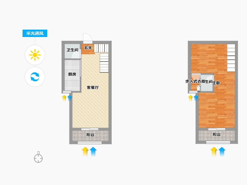 陕西省-西安市-乔布斯-60.57-户型库-采光通风