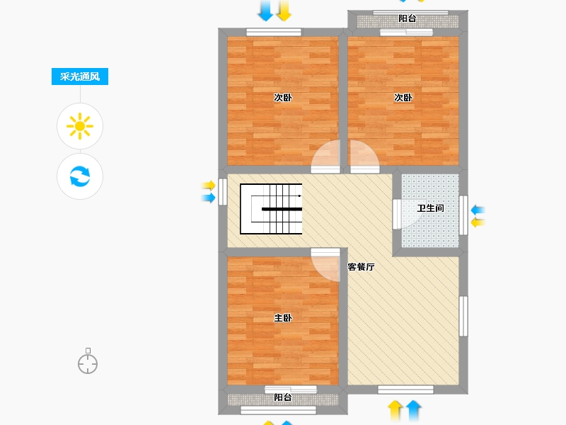 江苏省-徐州市-吴强小区-65.78-户型库-采光通风