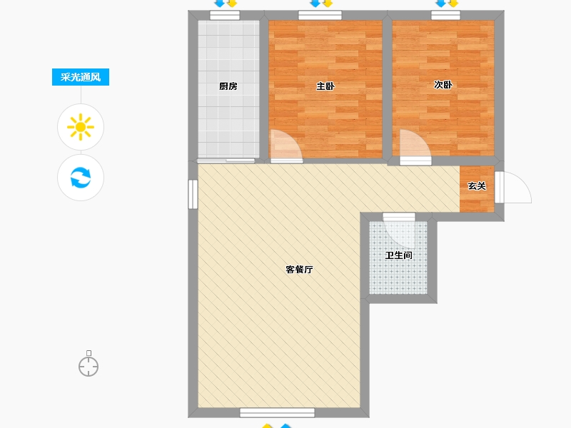 甘肃省-酒泉市-金裕景园-63.96-户型库-采光通风