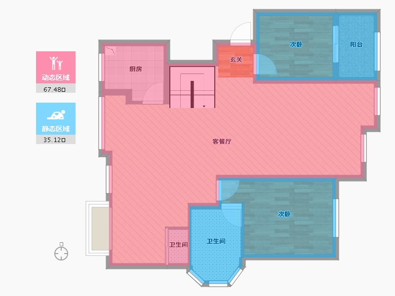 浙江省-金华市-金圆上都-91.30-户型库-动静分区