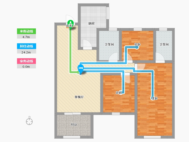 山东省-泰安市-东城田园-94.38-户型库-动静线