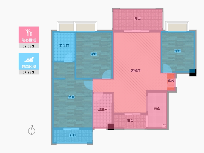 福建省-泉州市-东海湾文园-2栋-120.00-户型库-动静分区