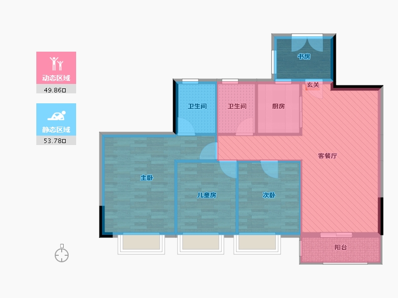 广西壮族自治区-钦州市-正元.清水湾-92.92-户型库-动静分区