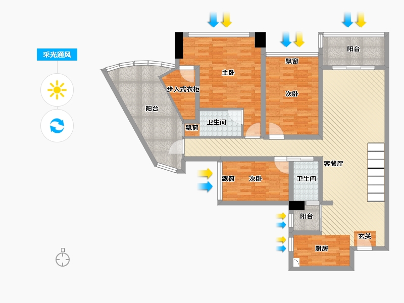 广东省-佛山市-雅居乐-124.17-户型库-采光通风