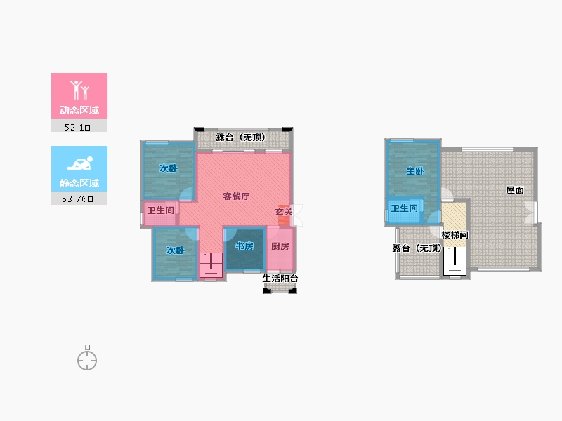 贵州省-遵义市-路桥水澜山-160.74-户型库-动静分区