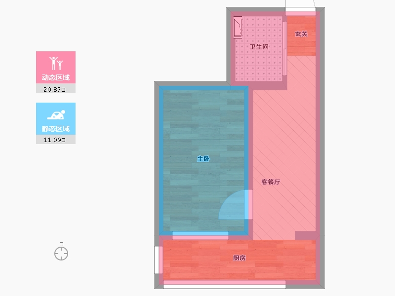 吉林省-吉林市-黄兴小区-26.69-户型库-动静分区