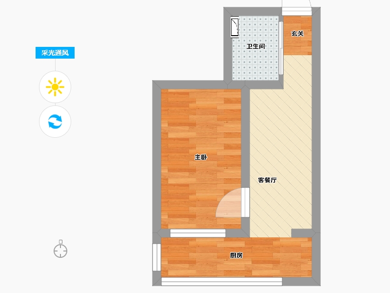 吉林省-吉林市-黄兴小区-26.69-户型库-采光通风