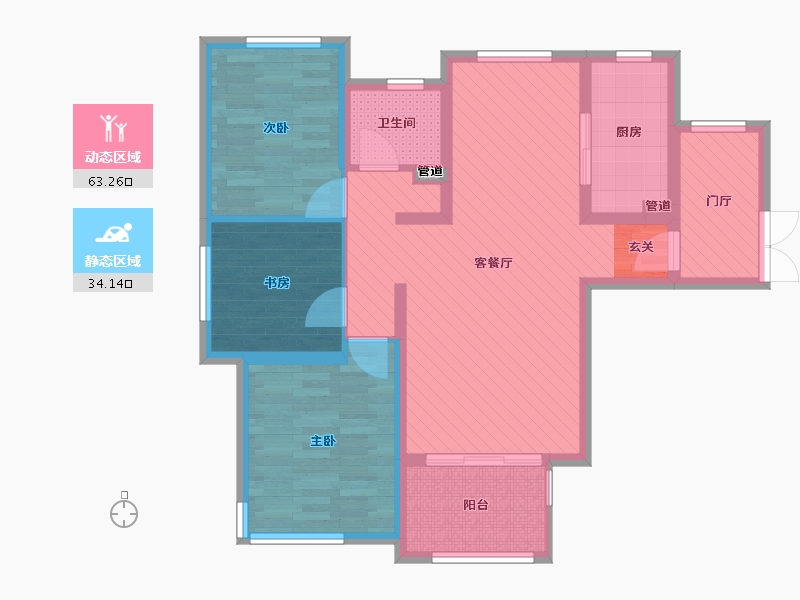 山西省-晋城市-澜凤华府-84.87-户型库-动静分区