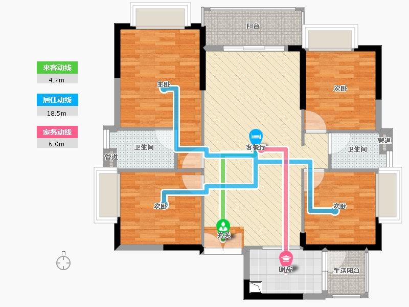 广东省-清远市-汇丰花园-96.77-户型库-动静线