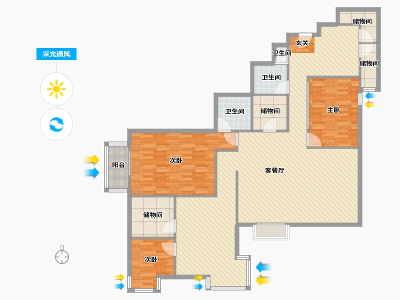 北京-北京市-新起点嘉园-149.20-户型库-采光通风