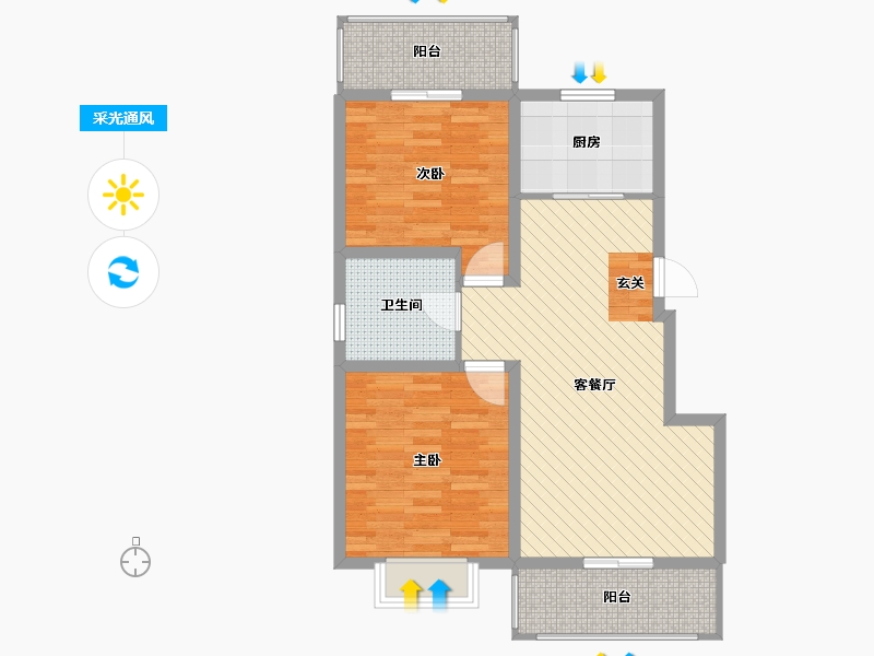 河南省-洛阳市-东方红五号街坊-78.00-户型库-采光通风