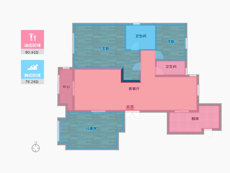 浙江省-台州市-中央花园-141.23-户型库-动静分区