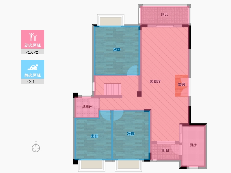 贵州省-遵义市-务川县-100.65-户型库-动静分区