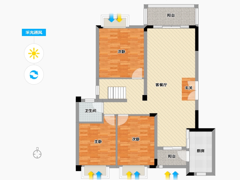 贵州省-遵义市-务川县-100.65-户型库-采光通风