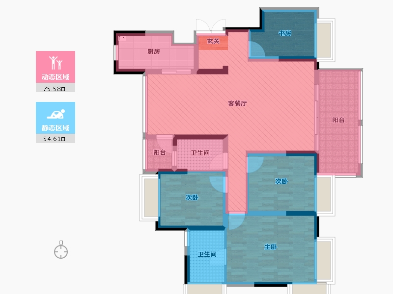 江苏省-南通市-雍锦园-114.00-户型库-动静分区