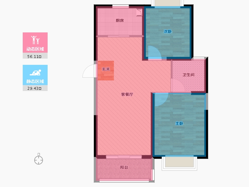 江苏省-无锡市-博大假日广场-76.00-户型库-动静分区