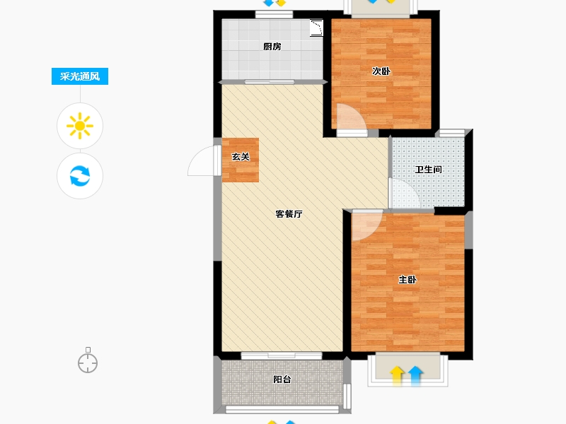 江苏省-无锡市-博大假日广场-76.00-户型库-采光通风