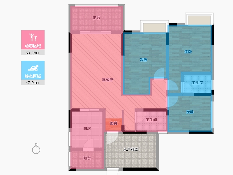 四川省-宜宾市-寅吾大龙城-106.20-户型库-动静分区