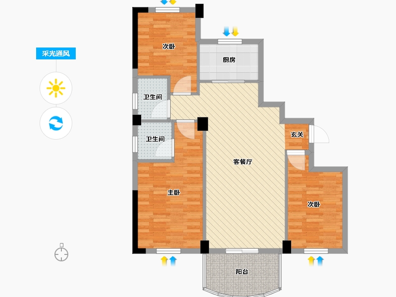 江西省-赣州市-红都国际城-84.41-户型库-采光通风