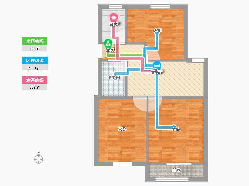 上海-上海市-古美小区-53.79-户型库-动静线