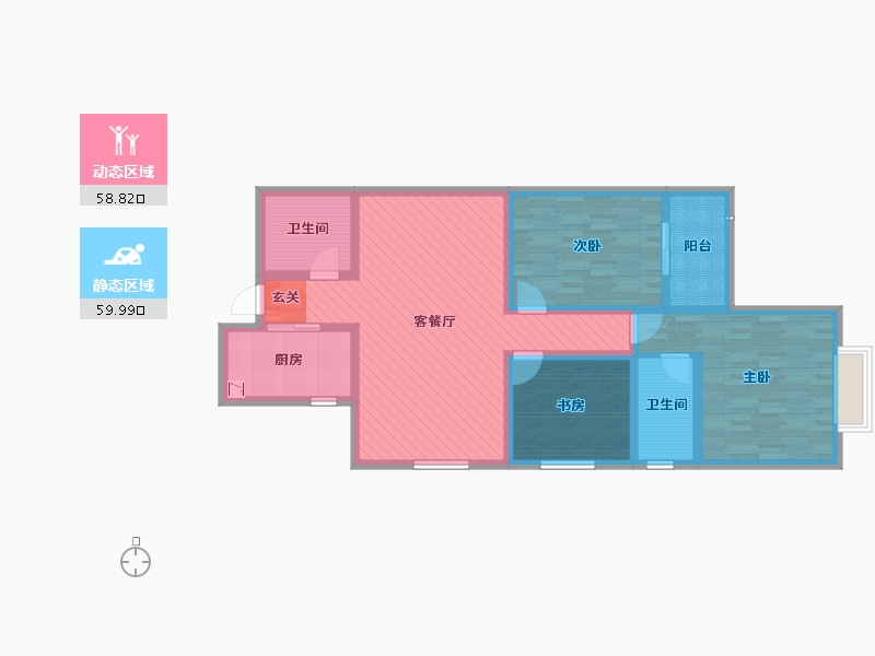 陕西省-西安市-敏家-103.80-户型库-动静分区