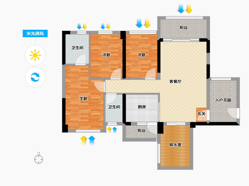 广东省-中山市-时代城-100.98-户型库-采光通风