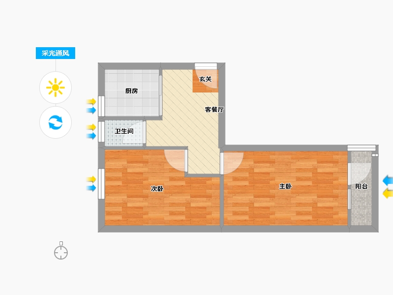 北京-北京市-胜古南里-41.80-户型库-采光通风
