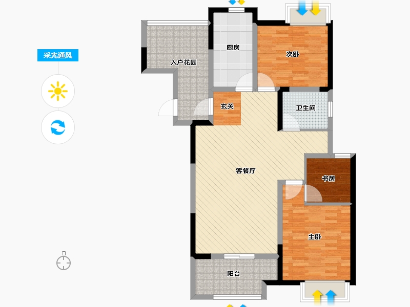 江苏省-苏州市-华德力公园壹号(在建）-95.11-户型库-采光通风