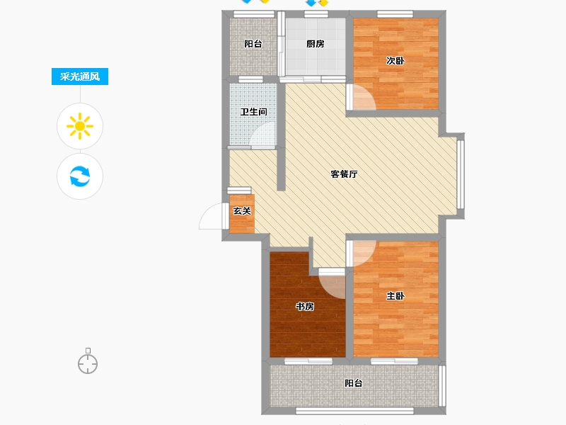 山东省-日照市-书香河畔-71.70-户型库-采光通风