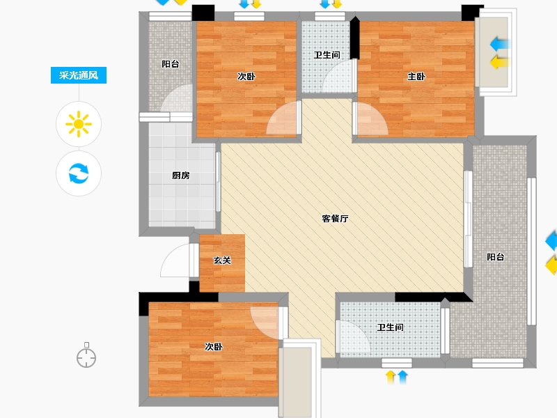 广东省-云浮市-广兴新城-75.59-户型库-采光通风