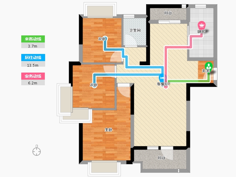 湖北省-武汉市-碧桂园海昌天澜三期-81.54-户型库-动静线