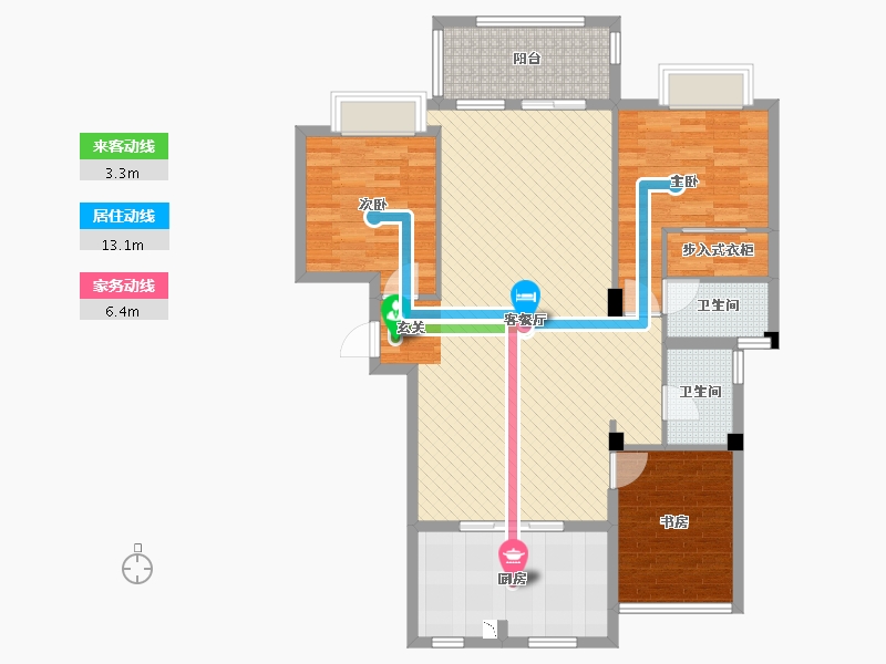 上海-上海市-水清一村-110.03-户型库-动静线