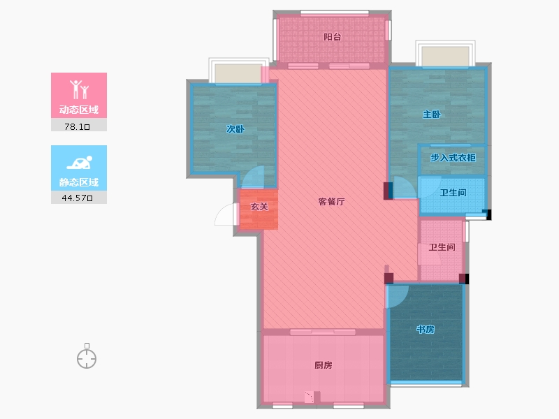 上海-上海市-水清一村-110.03-户型库-动静分区