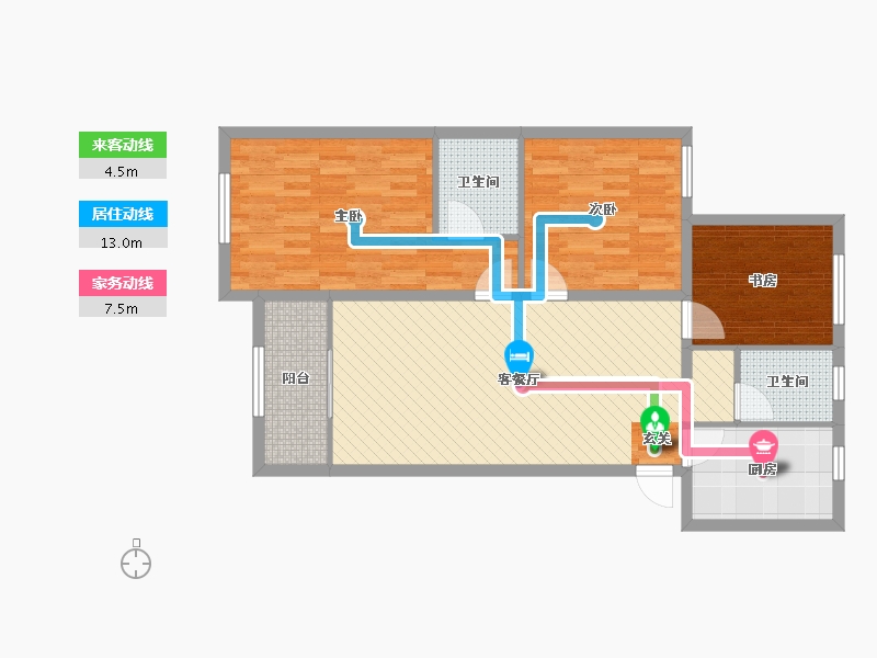 江苏省-徐州市-秀水华庭-92.00-户型库-动静线