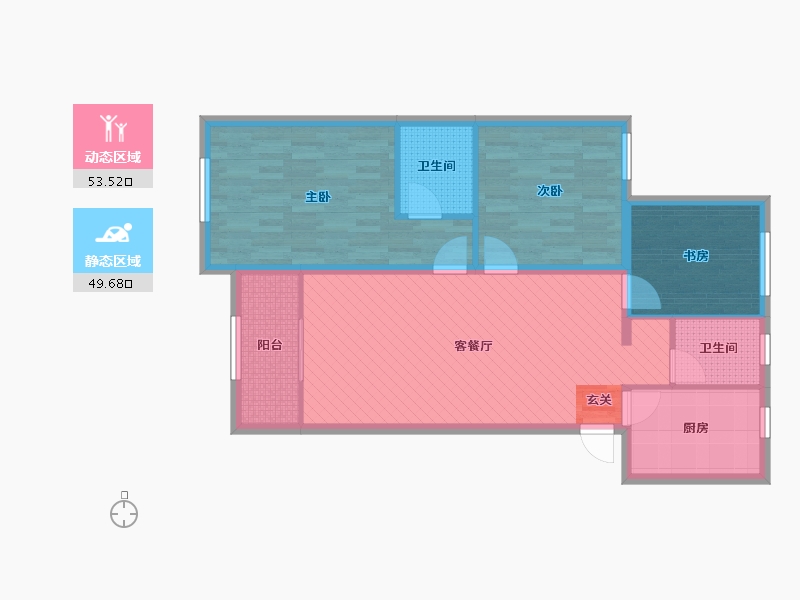 江苏省-徐州市-秀水华庭-92.00-户型库-动静分区