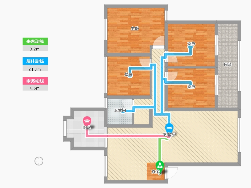 湖南省-郴州市-石榴湾小区-111.85-户型库-动静线