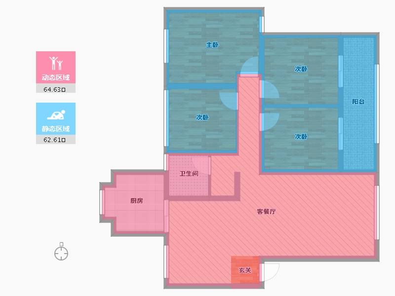 湖南省-郴州市-石榴湾小区-111.85-户型库-动静分区