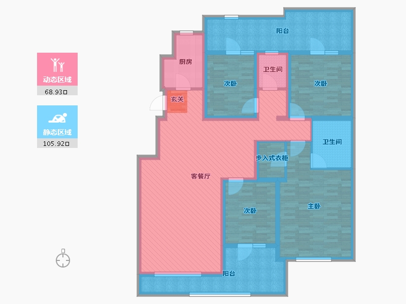 吉林省-长春市-绿地城-154.20-户型库-动静分区