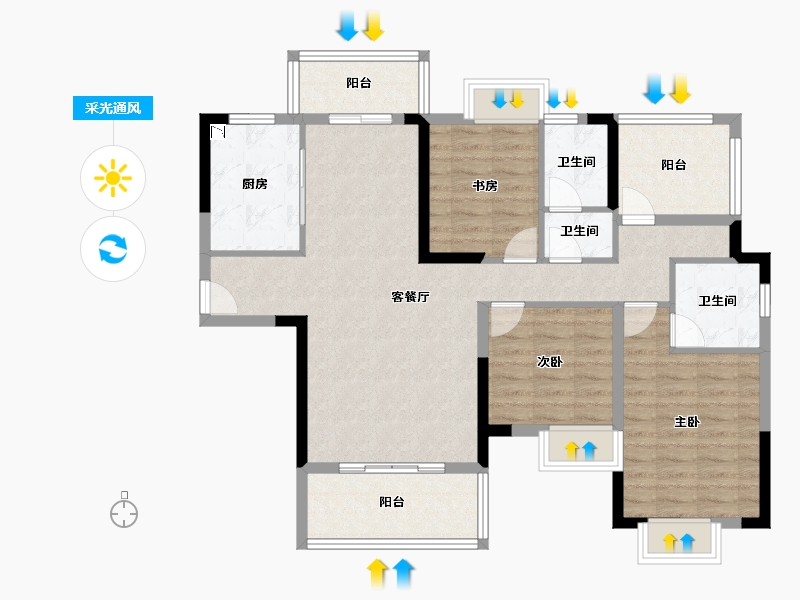 湖北省-恩施土家族苗族自治州-建始・众信・悦融湾-101.45-户型库-采光通风