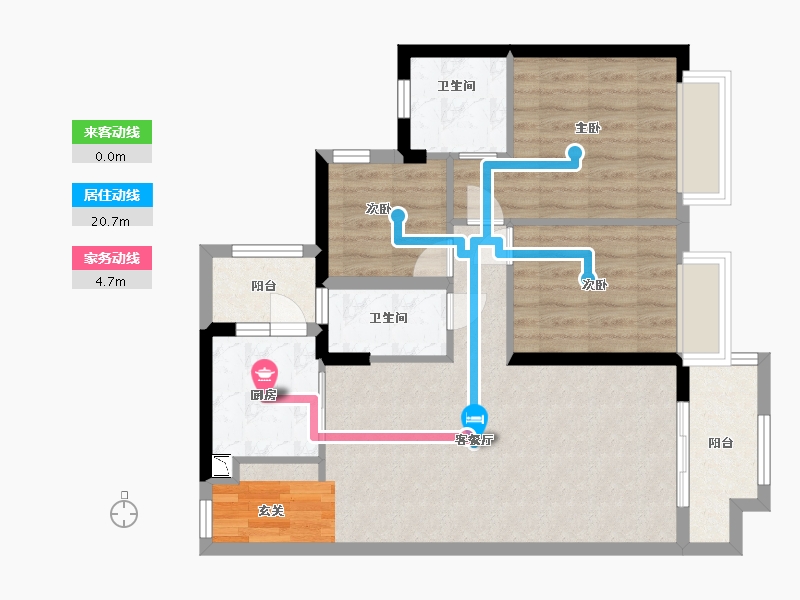 广东省-佛山市-翡翠西江-76.00-户型库-动静线