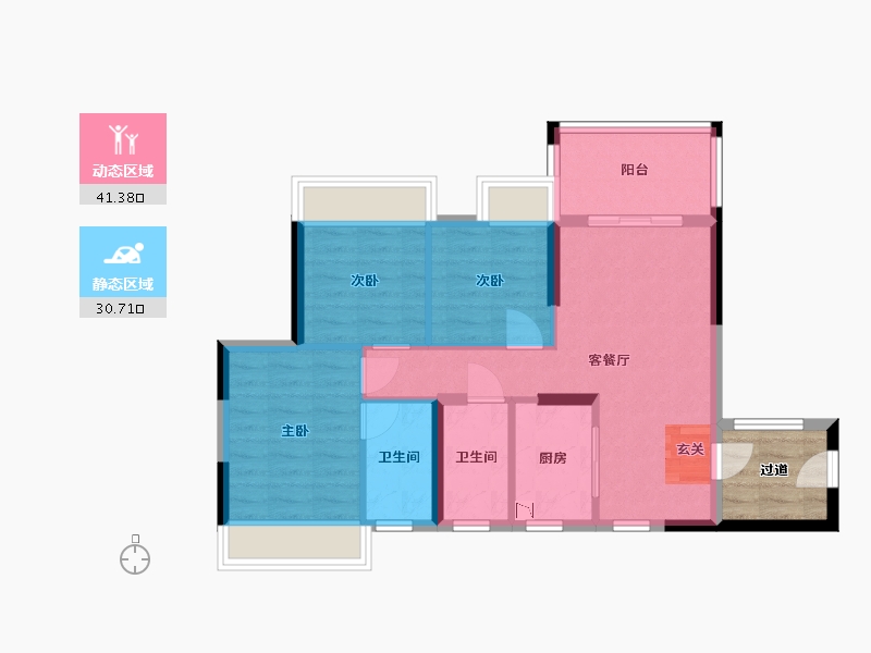 广东省-佛山市-盛凯尚城-68.60-户型库-动静分区