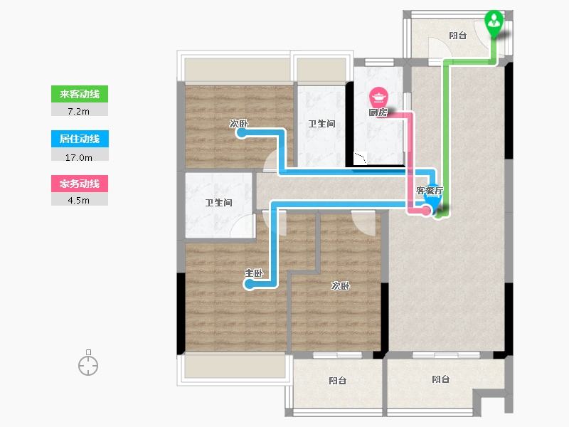 湖北省-恩施土家族苗族自治州-利川碧桂园星曜-96.85-户型库-动静线