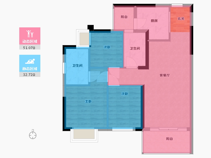 广东省-佛山市-敏捷三和府-75.20-户型库-动静分区