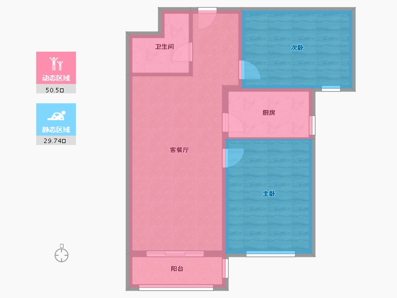 河北省-张家口市-天保京北健康城湖山大院-72.00-户型库-动静分区